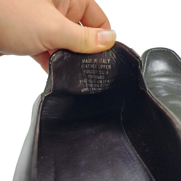 Monte Rosso Mens Lucca Nappa Leather Loafers Size 10.5 Black Leather Italy Dress - Picture 8 of 10